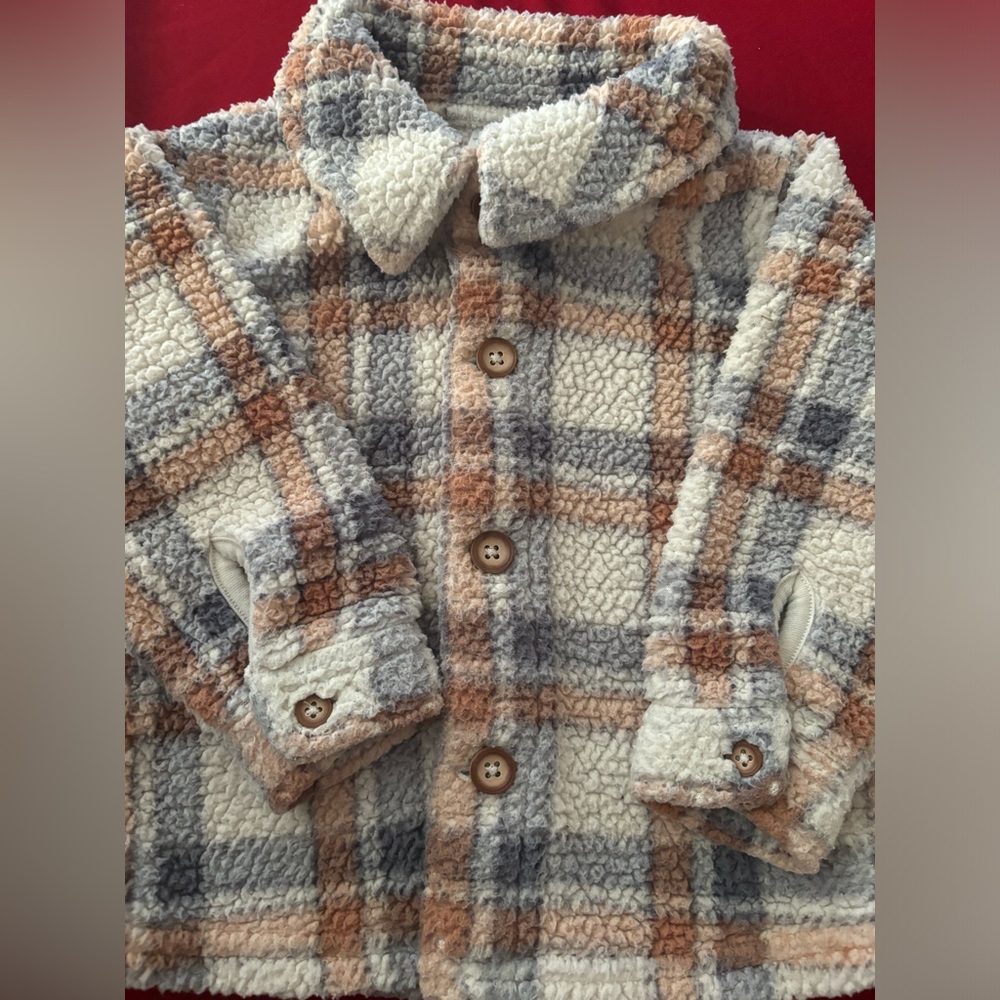 Baby fleece flannel button up